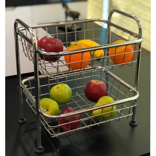 Kitchen Counter Utility Trolley Basket (2 Tier)